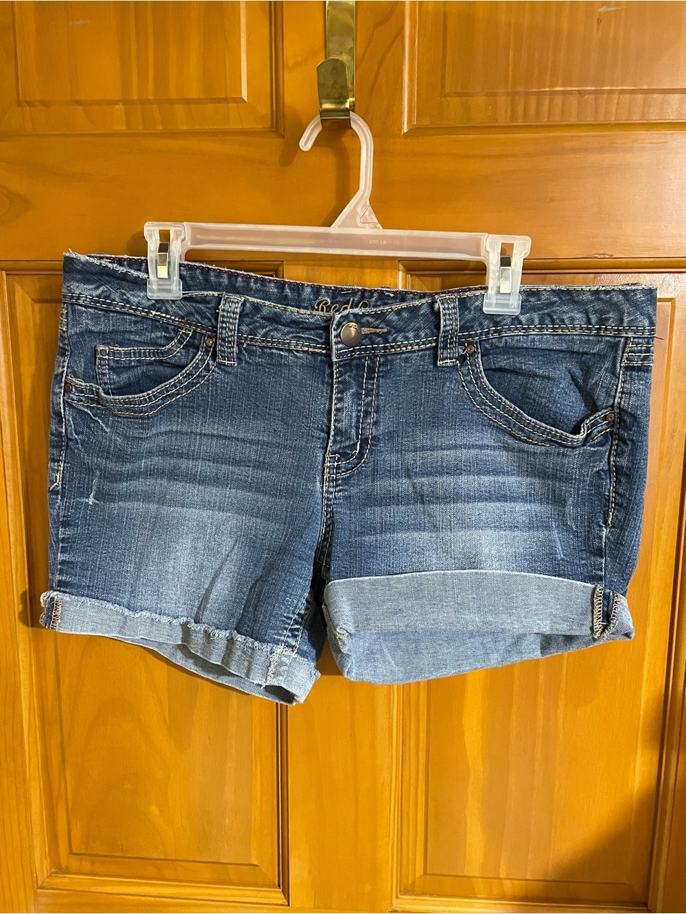 Red Camel Women's Medium Blue Rolled Cuff Denim Shorts